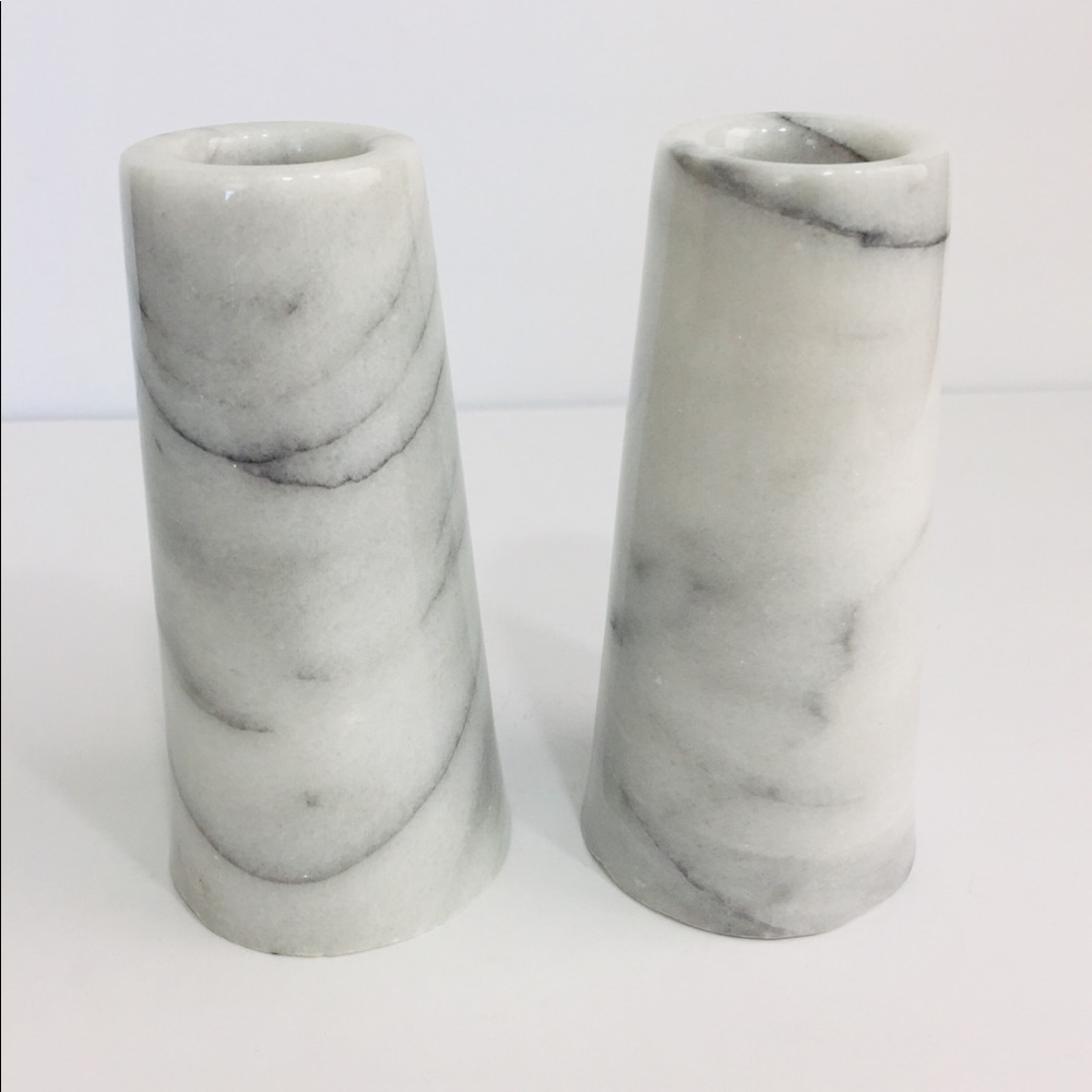 West Elm Tapered Marble Candle Holders